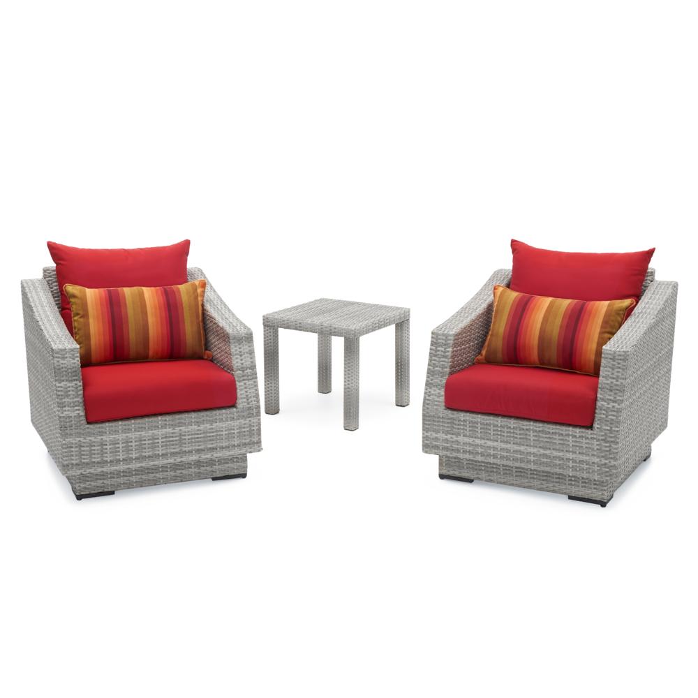 Cannes Set of 2 Sunbrella Outdoor Club Chairs & Side Table