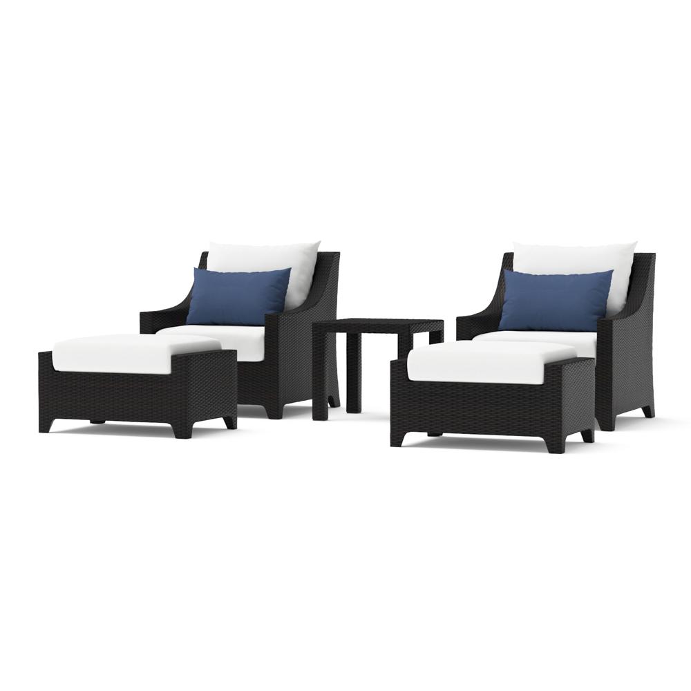 Deco 5 Piece Sunbrella Outdoor Club Chair & Ottoman Set