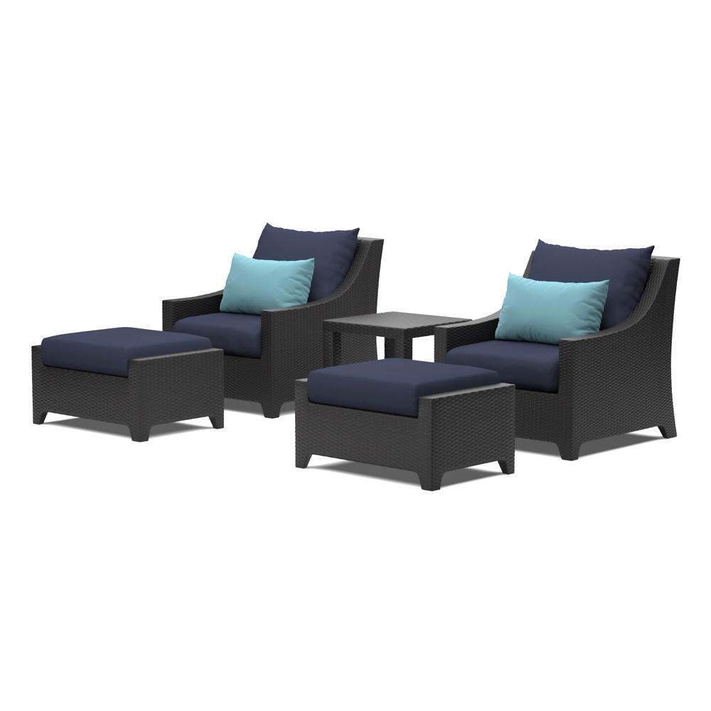 Deco 5 Piece Sunbrella Outdoor Club Chair & Ottoman Set