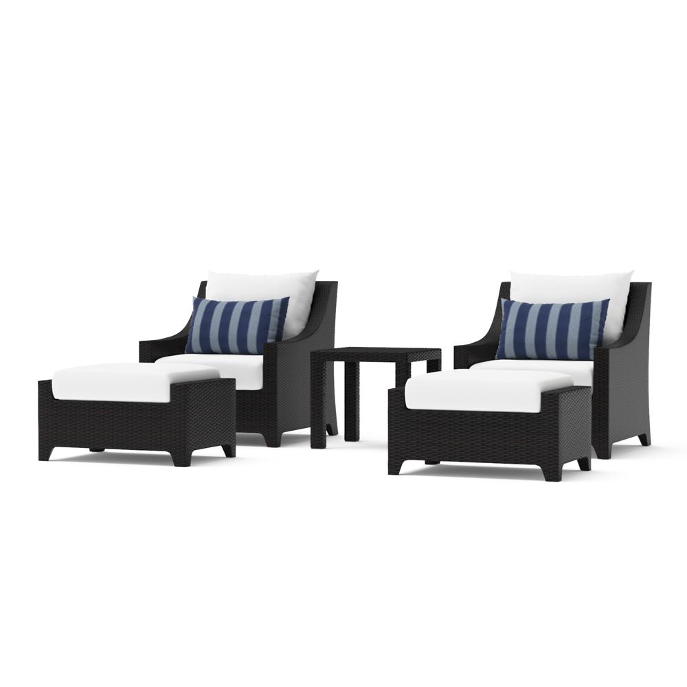 Deco 5 Piece Sunbrella Outdoor Club Chair & Ottoman Set