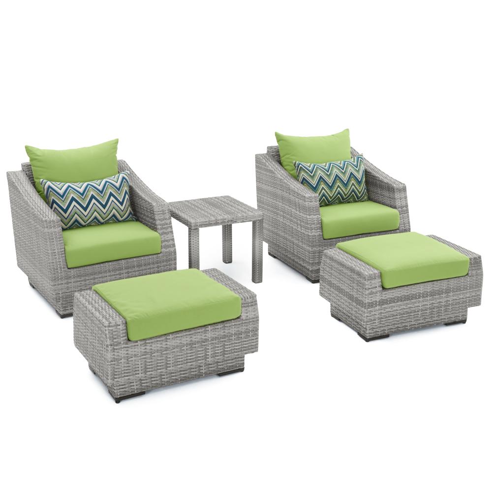Cannes 5 Piece Sunbrella Outdoor Club Chair & Ottoman Set