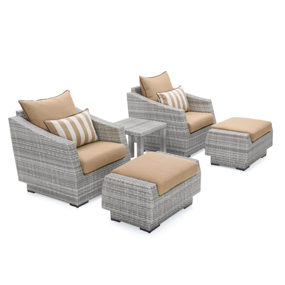 Cannes 5 Piece Sunbrella Outdoor Club Chair & Ottoman Set
