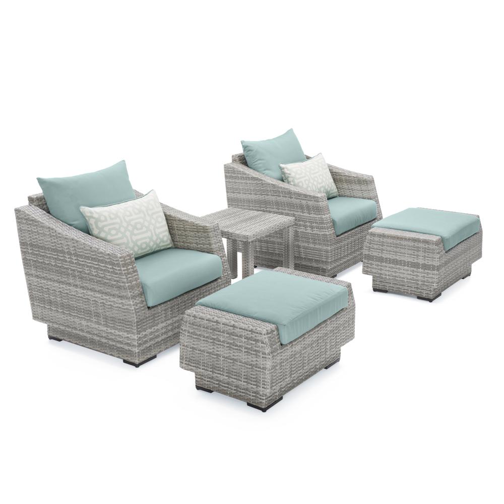 Cannes 5 Piece Sunbrella Outdoor Club Chair & Ottoman Set