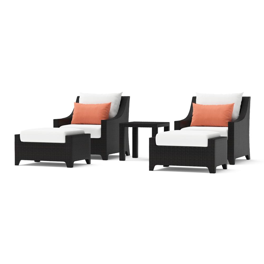 Deco 5 Piece Sunbrella Outdoor Club Chair & Ottoman Set