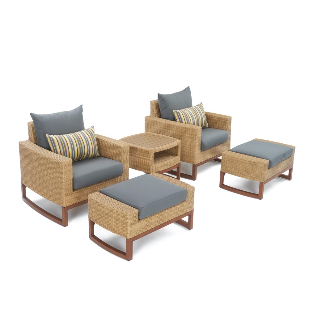 Mili 5 Piece Sunbrella Outdoor Club Chair & Ottoman Set