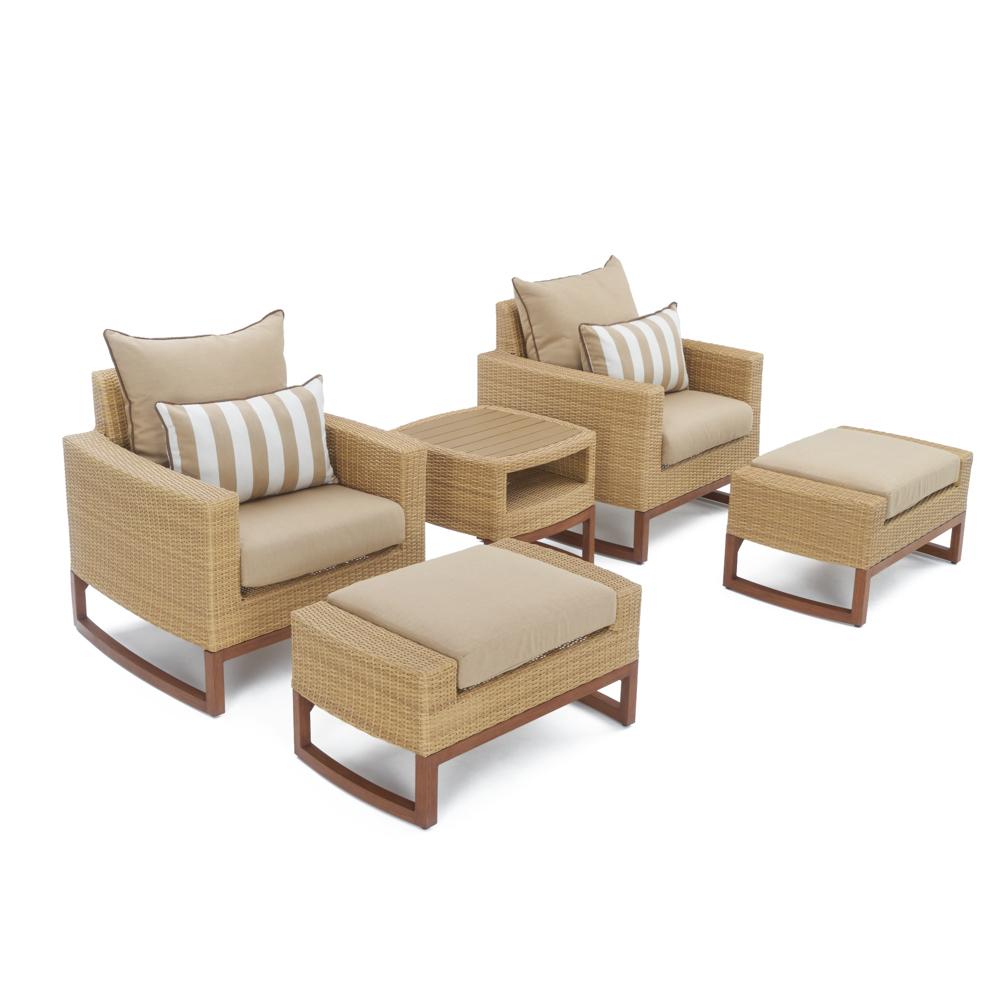 Mili 5 Piece Sunbrella Outdoor Club Chair & Ottoman Set