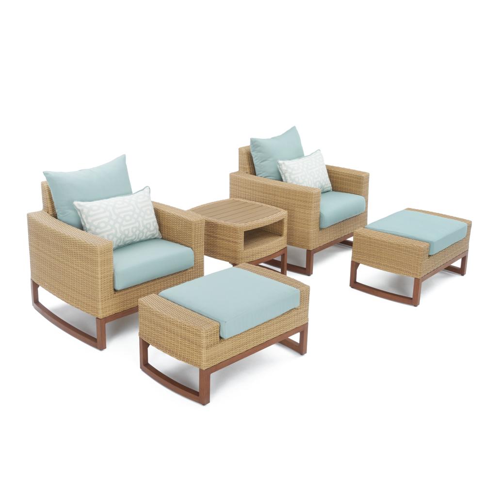 Mili 5 Piece Sunbrella Outdoor Club Chair & Ottoman Set