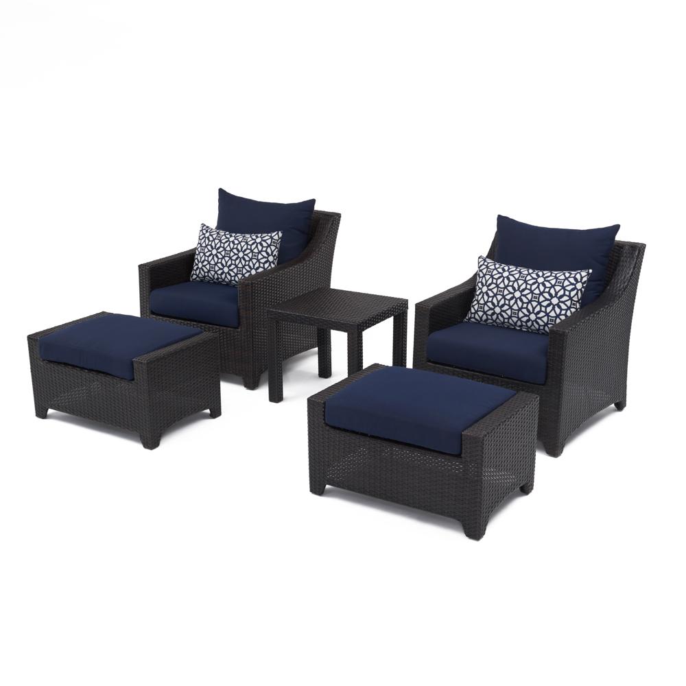 Deco 5 Piece Sunbrella Outdoor Club Chair & Ottoman Set