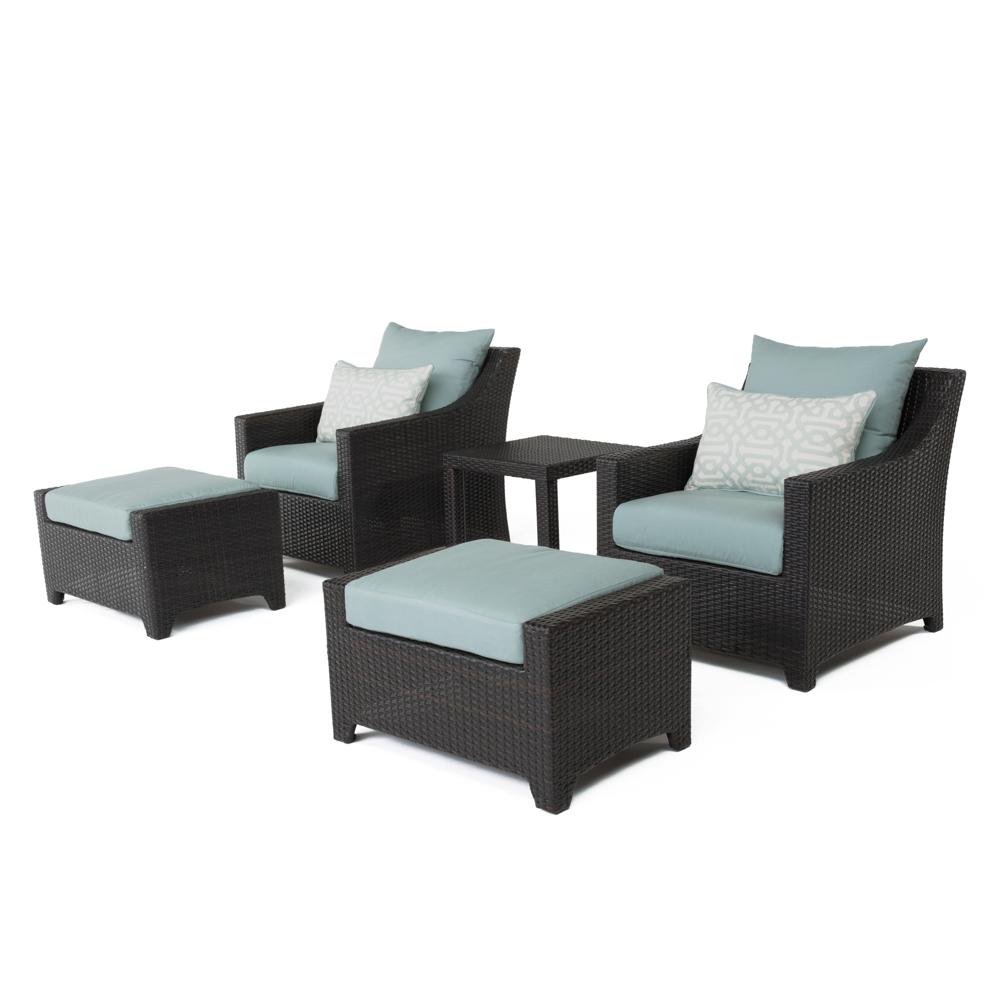 Deco 5 Piece Sunbrella Outdoor Club Chair & Ottoman Set