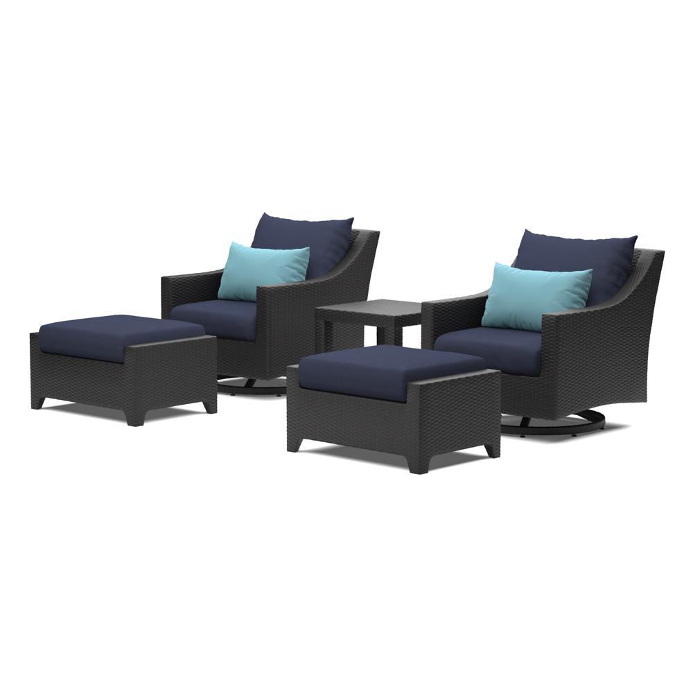 Deco 5 Piece Sunbrella Outdoor Motion Club & Ottoman Set