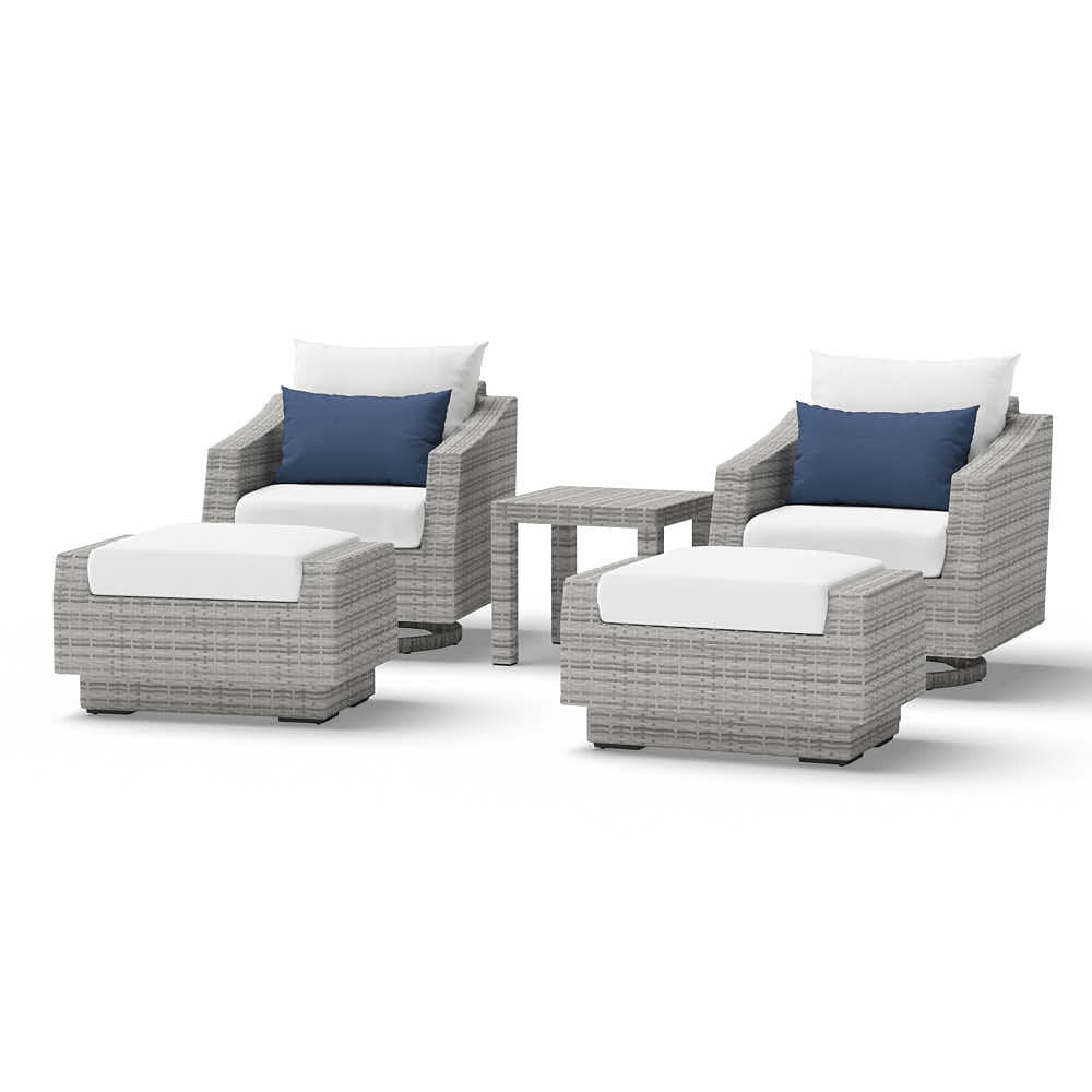 Cannes 5 Piece Sunbrella Outdoor Motion Club & Ottoman Set