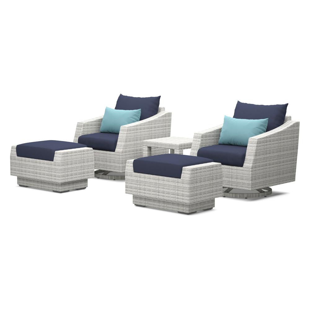 Cannes 5 Piece Sunbrella Outdoor Motion Club & Ottoman Set