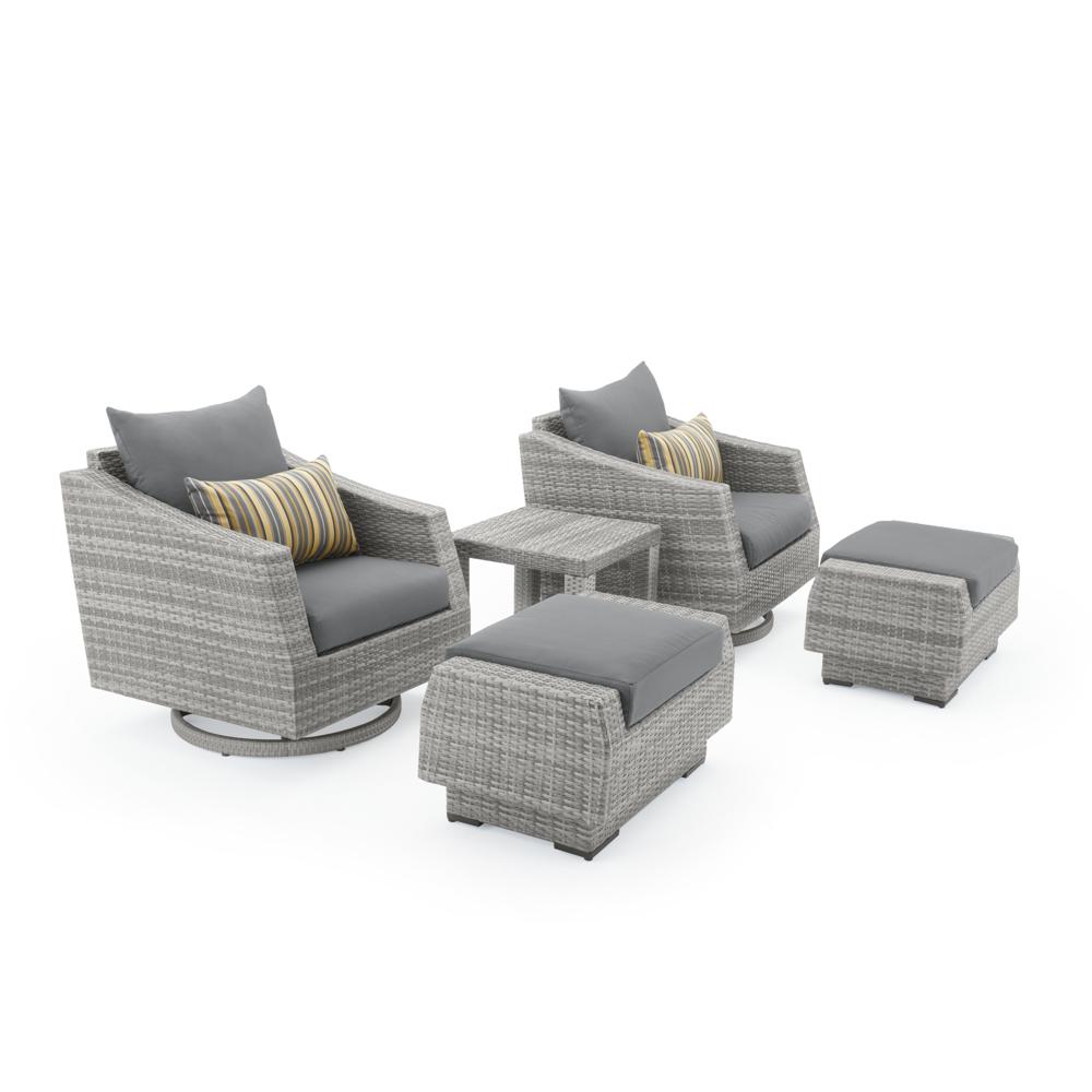 Cannes 5 Piece Sunbrella Outdoor Motion Club & Ottoman Set