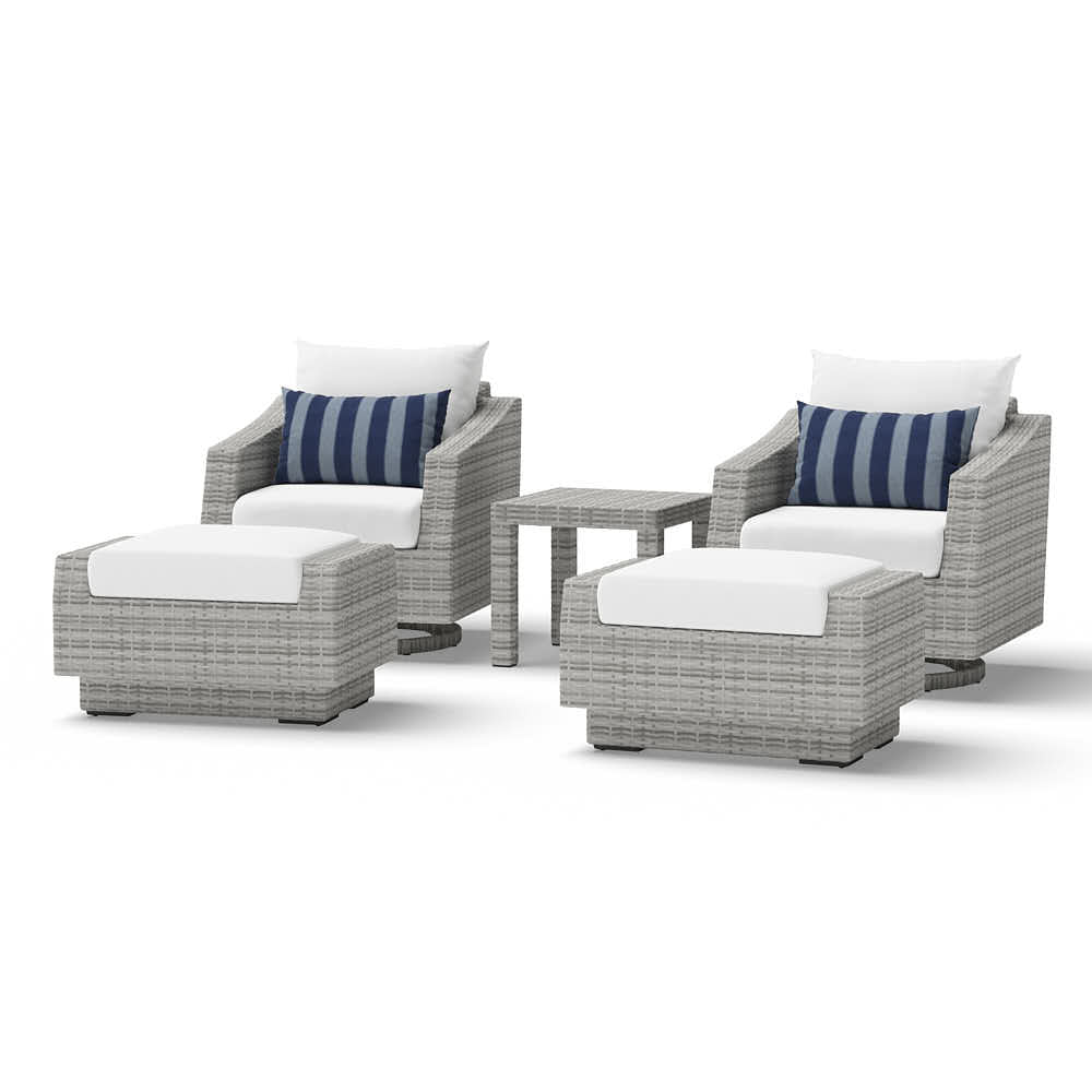 Cannes 5 Piece Sunbrella Outdoor Motion Club & Ottoman Set
