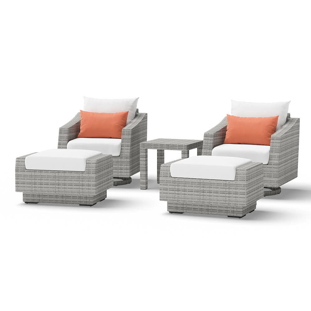 Cannes 5 Piece Sunbrella Outdoor Motion Club & Ottoman Set