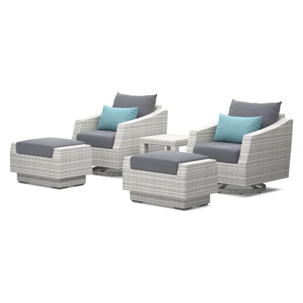 Cannes 5 Piece Sunbrella Outdoor Motion Club & Ottoman Set