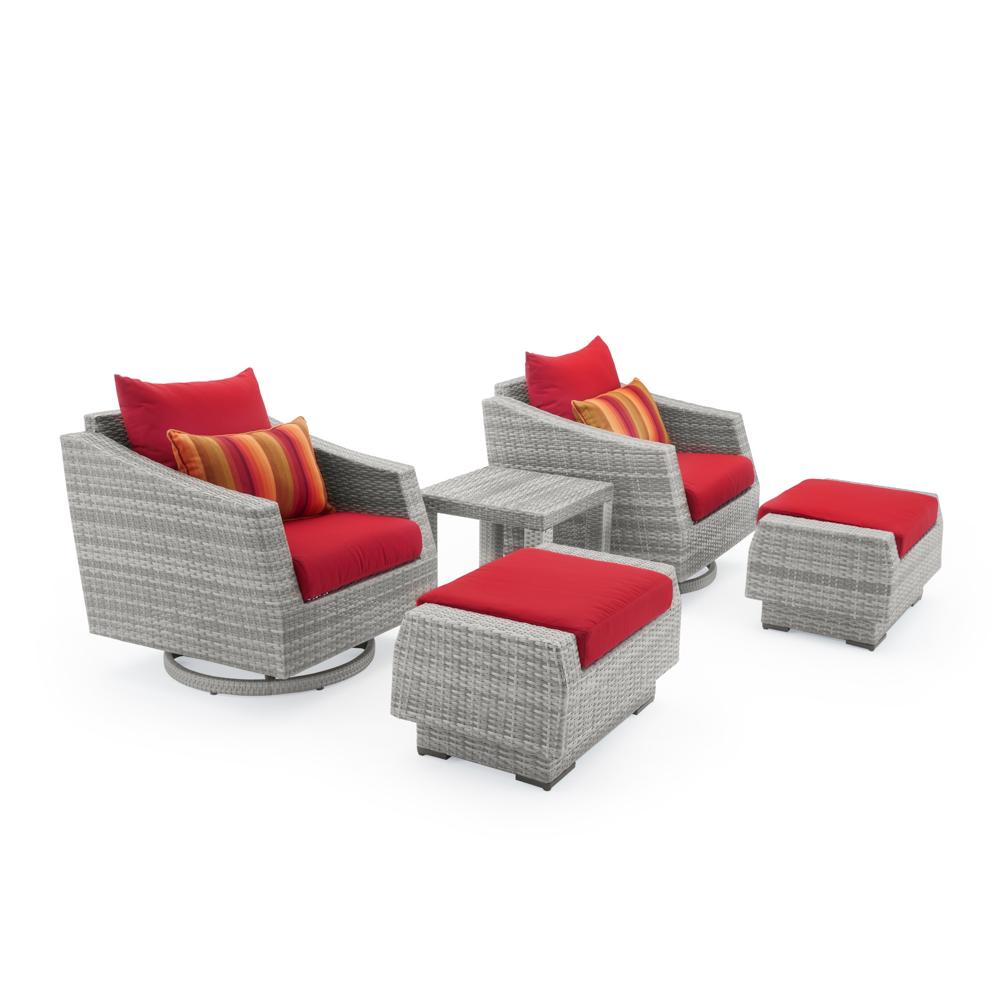 Cannes 5 Piece Sunbrella Outdoor Motion Club & Ottoman Set