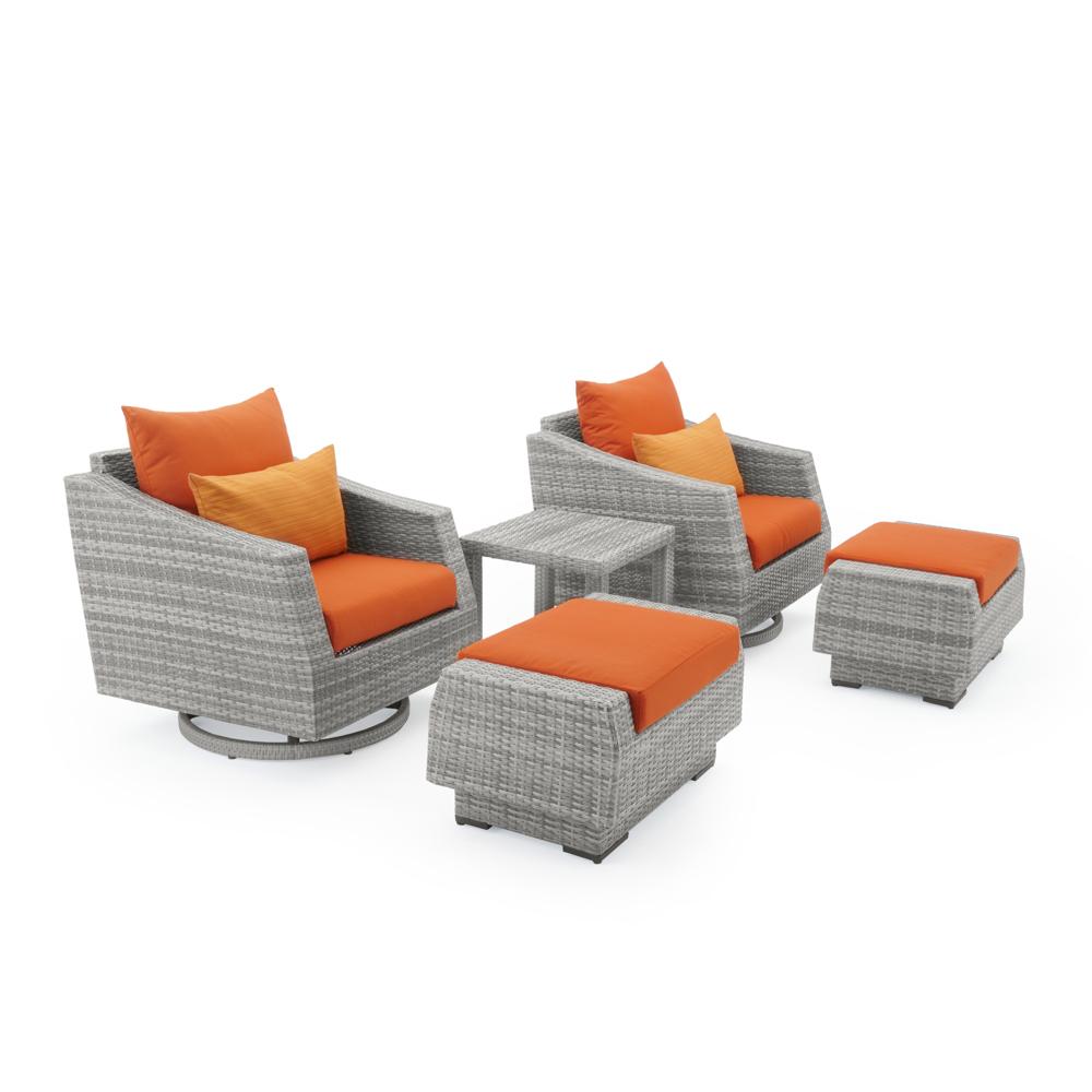 Cannes 5 Piece Sunbrella Outdoor Motion Club & Ottoman Set