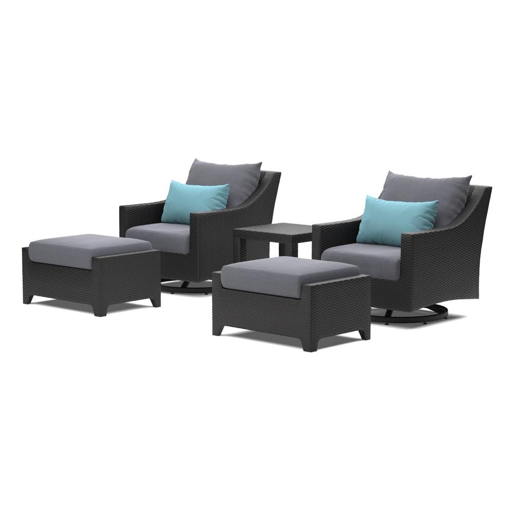 Deco 5 Piece Sunbrella Outdoor Motion Club & Ottoman Set