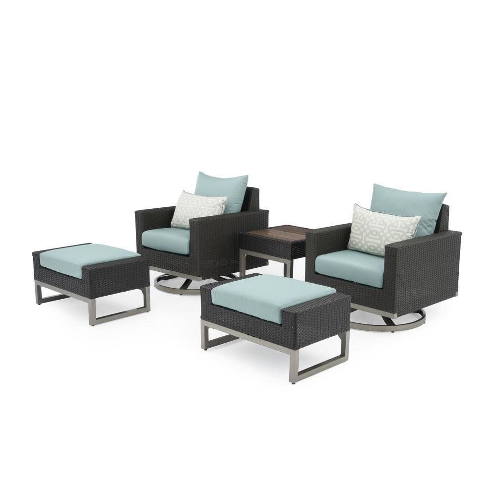 Milo Espresso 5 Piece Sunbrella Outdoor Motion Club Set