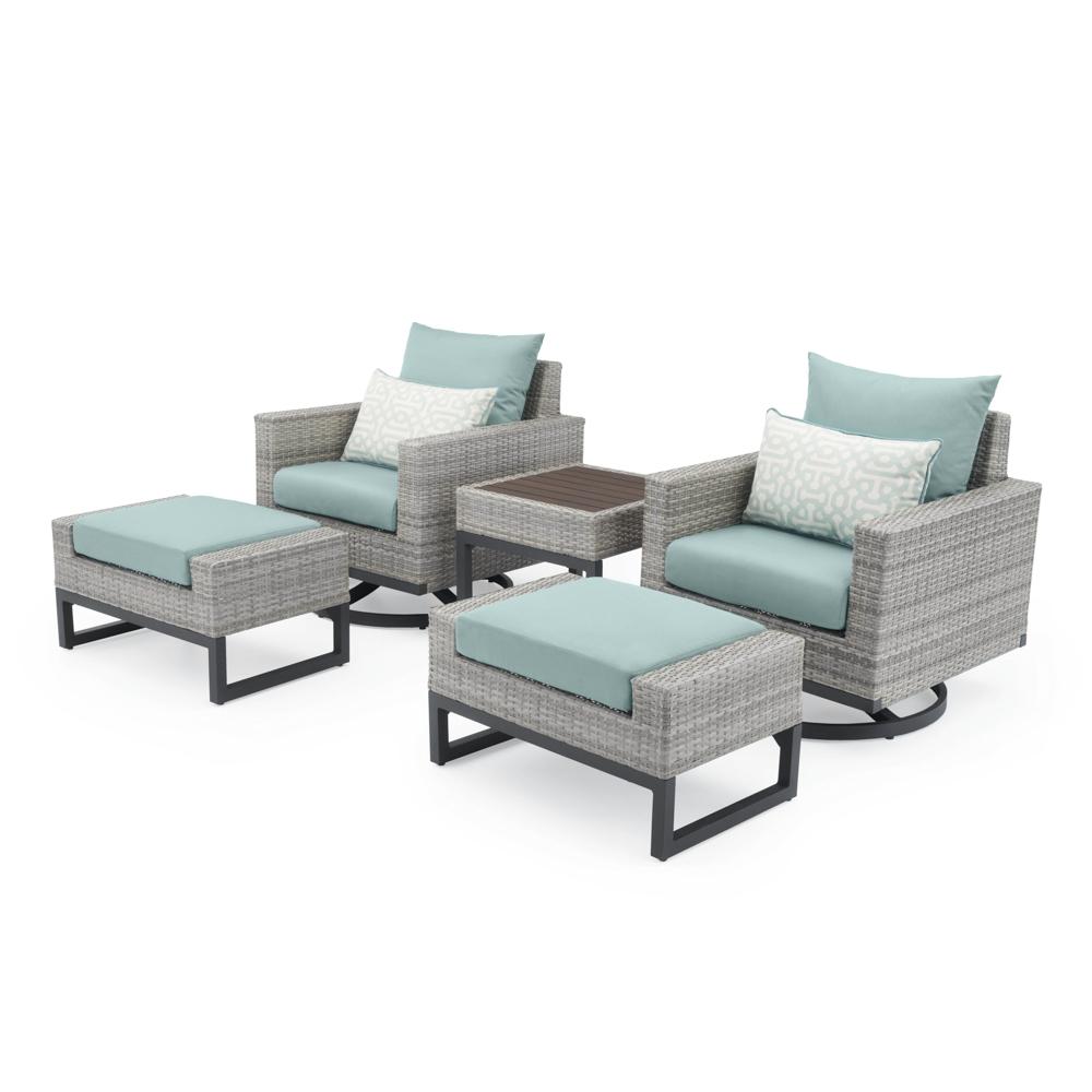 Milo Espresso 5 Piece Sunbrella Outdoor Motion Club Set