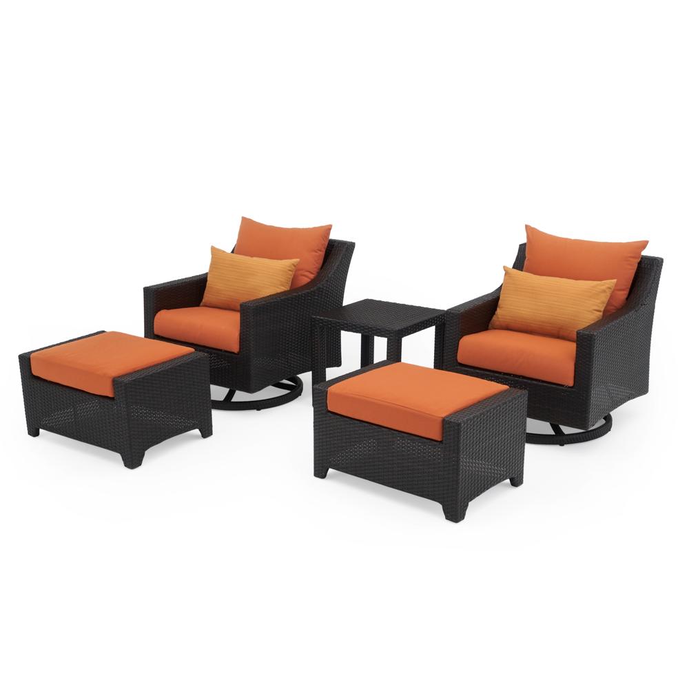 Deco 5 Piece Sunbrella Outdoor Motion Club & Ottoman Set