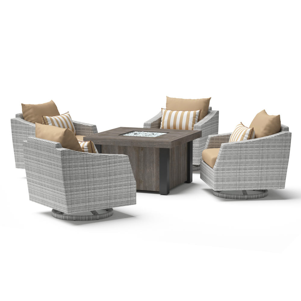 Cannes 5 Piece Motion Fire Chat Set