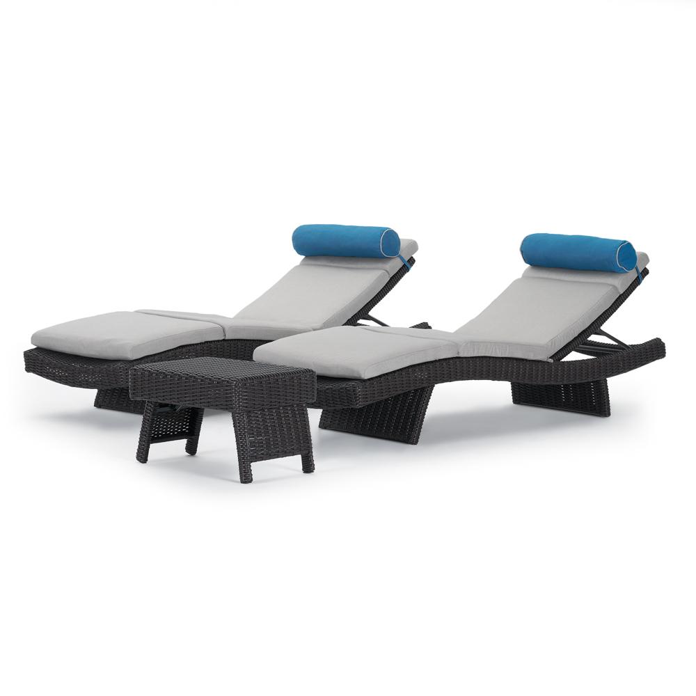 Portofino Repose 3 Piece Sunbrella Outdoor Chasie Lounge Set