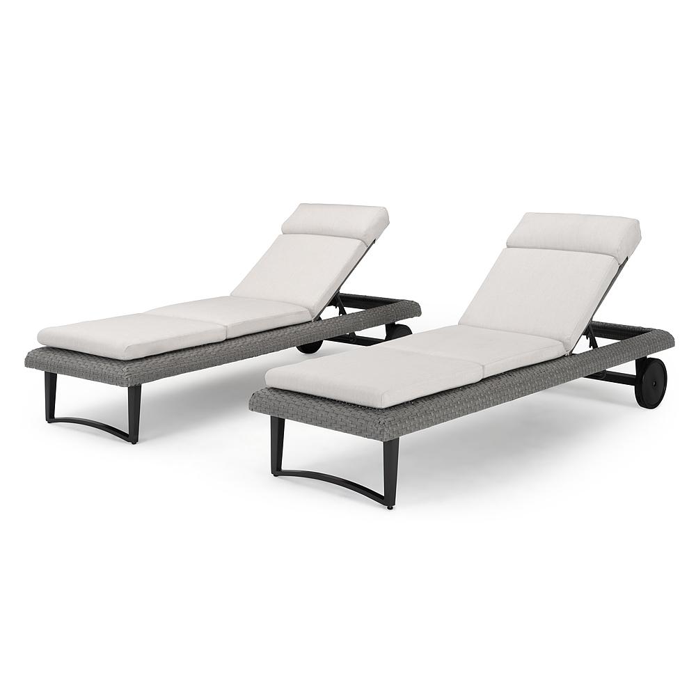 Vistano Set of 2 Sunbrella Outdoor Chaise Lounge - Gray