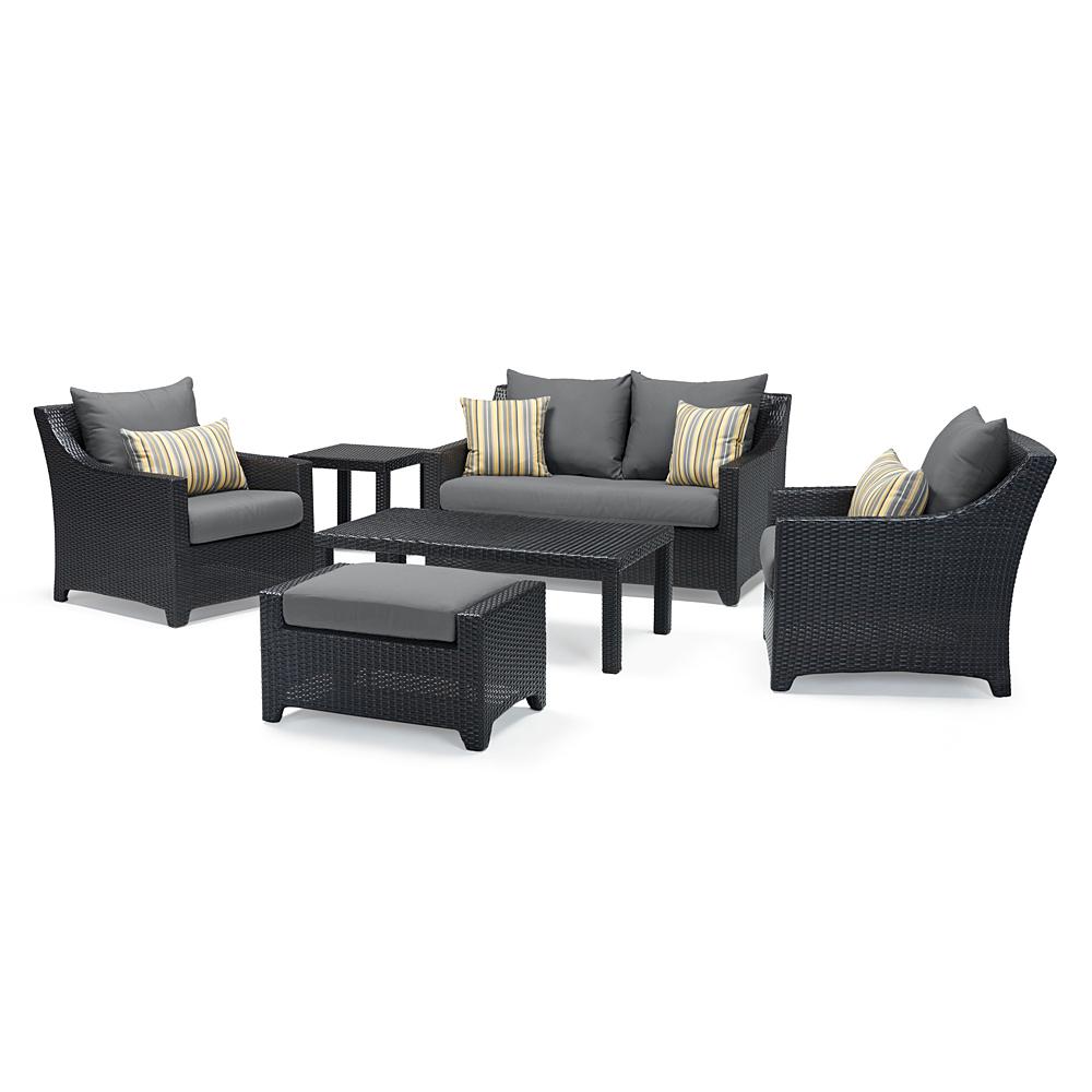 Deco 6 Piece Sunbrella Outdoor Love & Club Seating Set