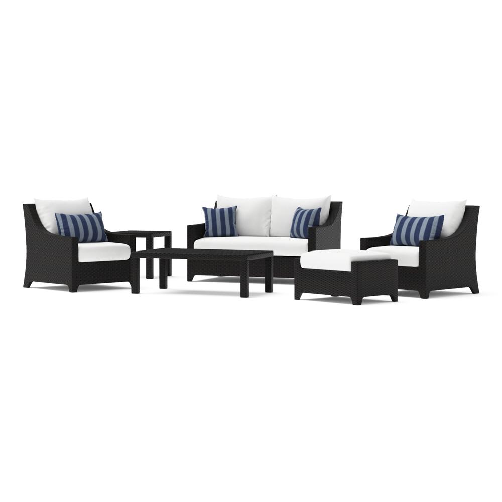 Deco 6 Piece Sunbrella Outdoor Love & Club Seating Set