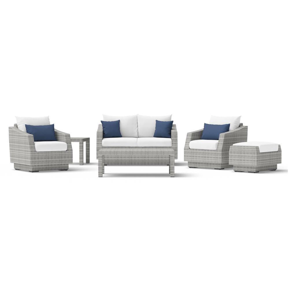 Cannes 6 Piece Sunbrella Outdoor Love & Club Seating Set