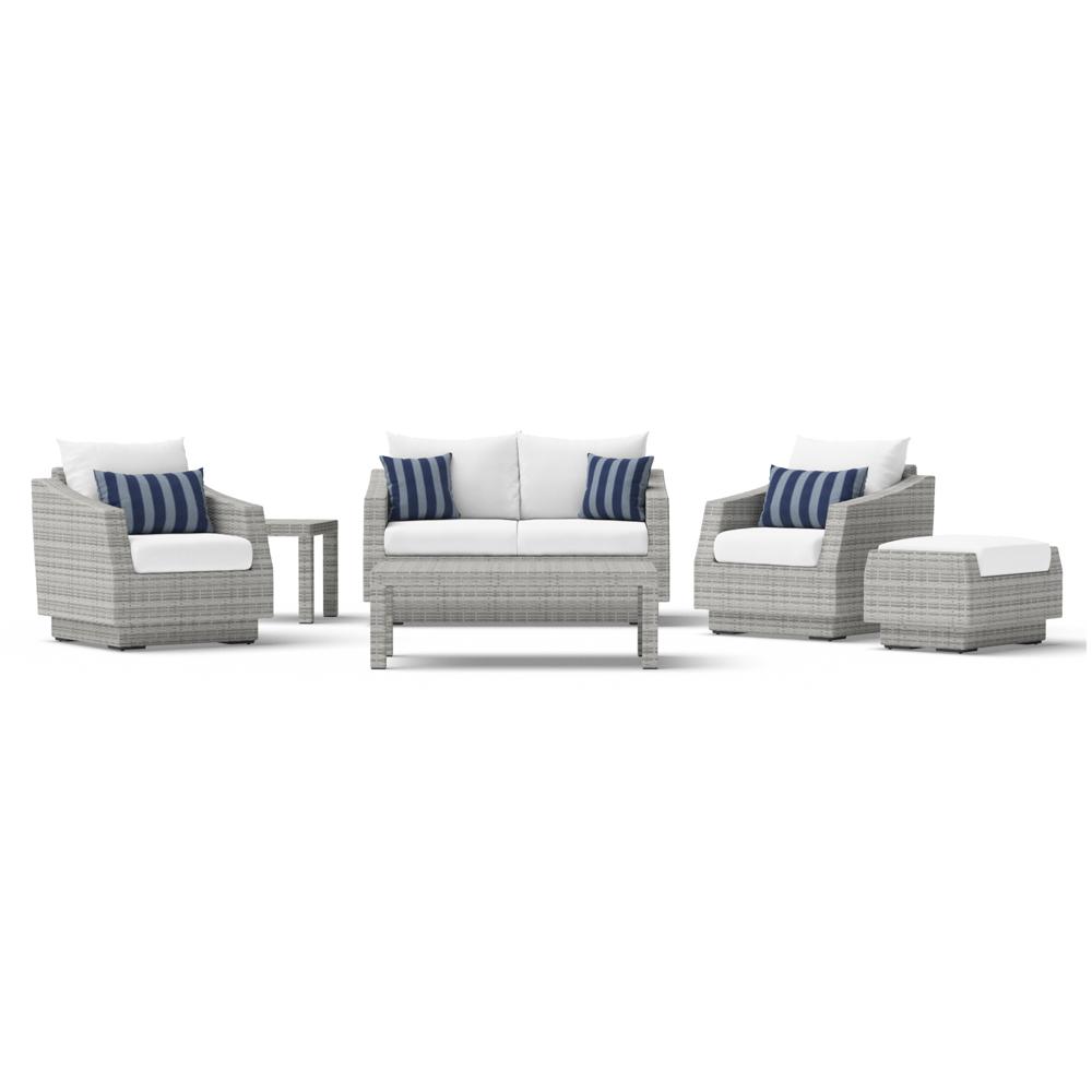 Cannes 6 Piece Sunbrella Outdoor Love & Club Seating Set