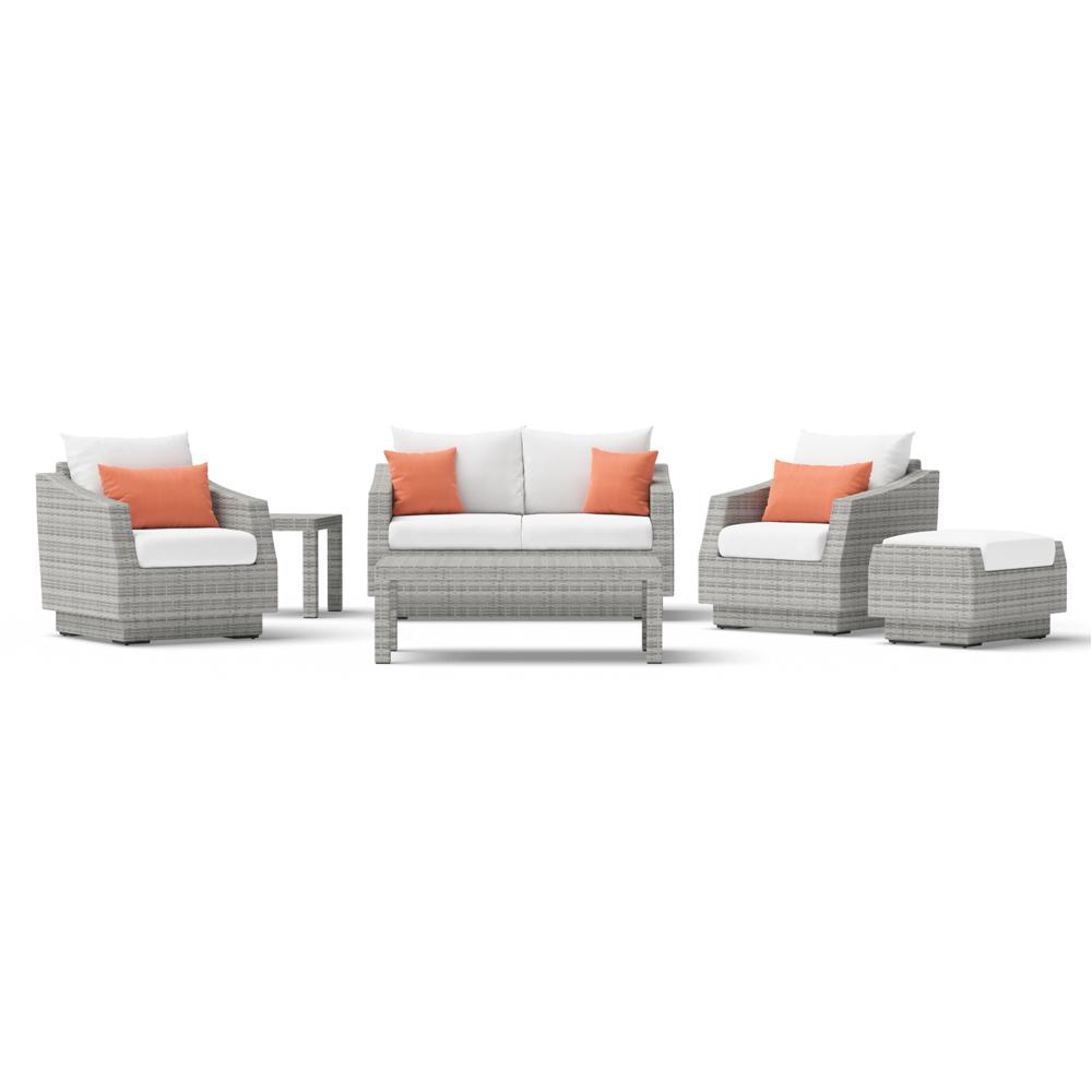 Cannes 6 Piece Sunbrella Outdoor Love & Club Seating Set