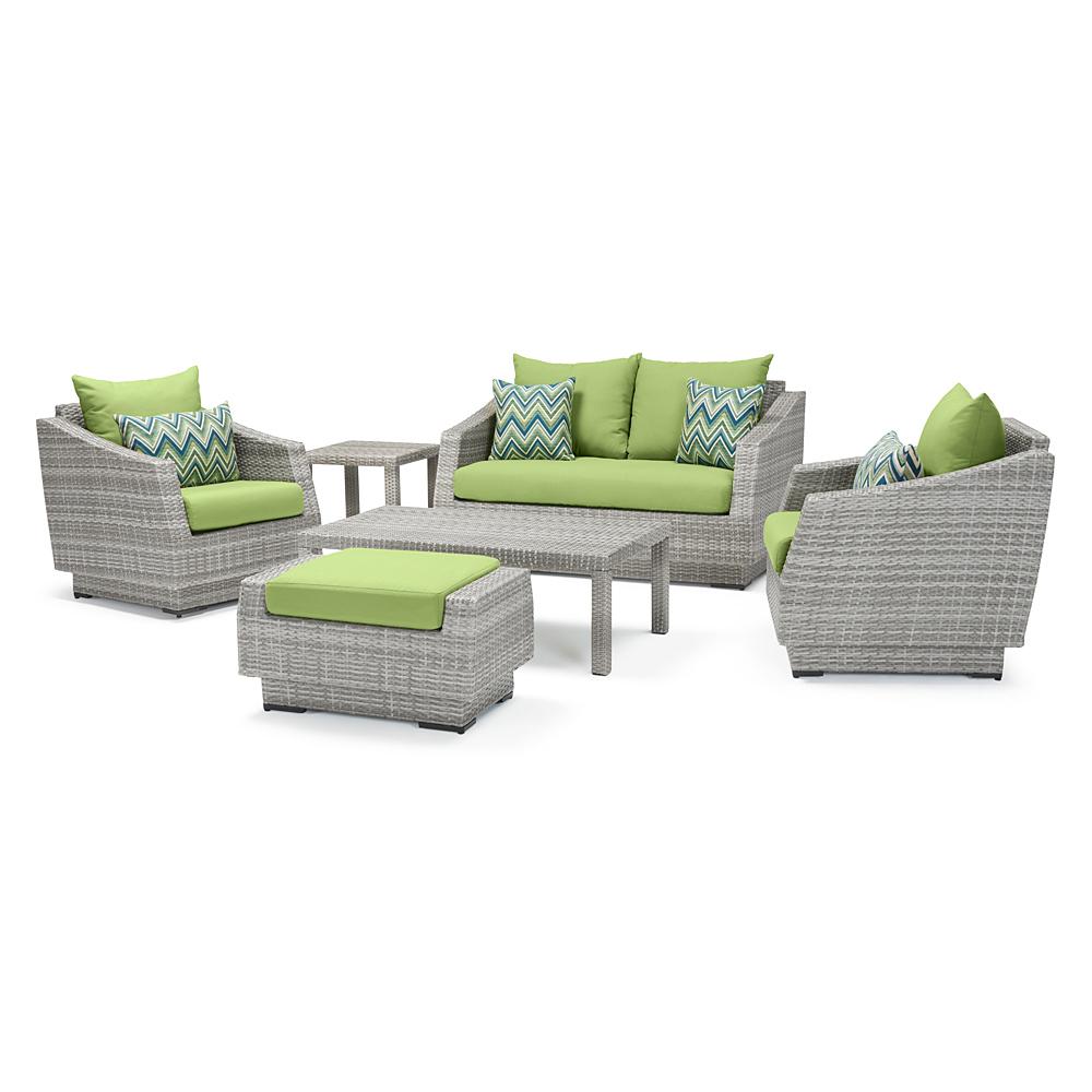Cannes 6 Piece Sunbrella Outdoor Love & Club Seating Set