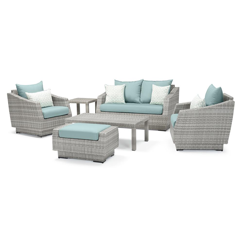 Cannes 6 Piece Sunbrella Outdoor Love & Club Seating Set