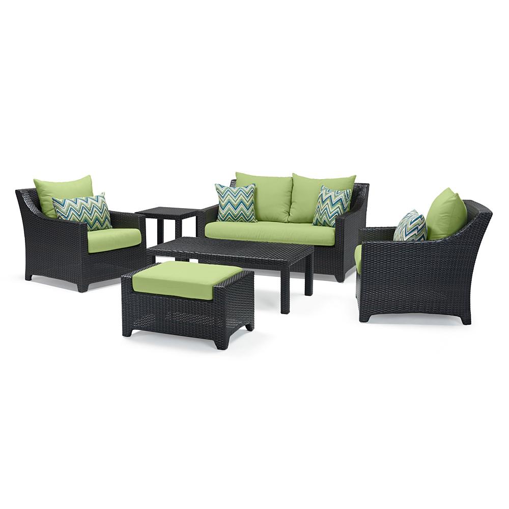 Deco 6 Piece Sunbrella Outdoor Love & Club Seating Set
