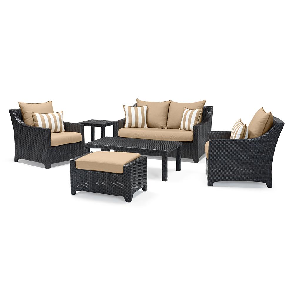 Deco 6 Piece Sunbrella Outdoor Love & Club Seating Set