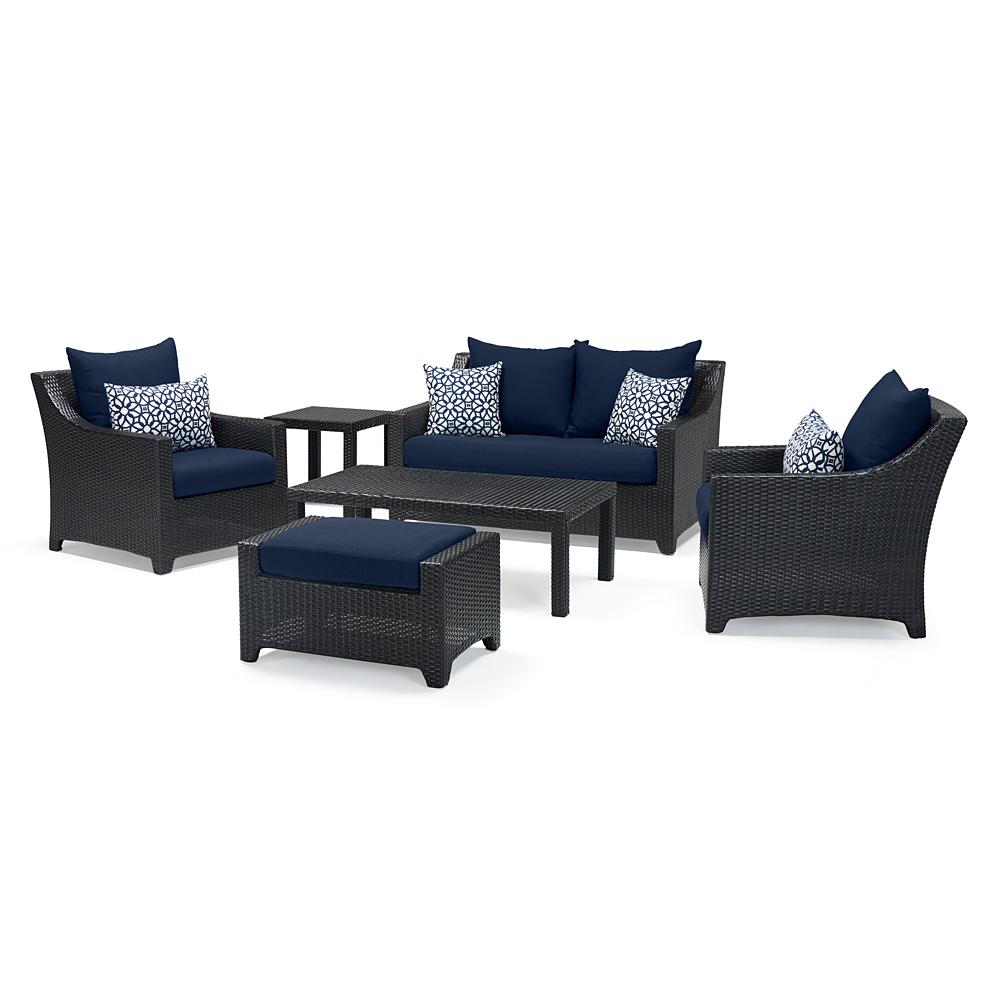 Deco 6 Piece Sunbrella Outdoor Love & Club Seating Set