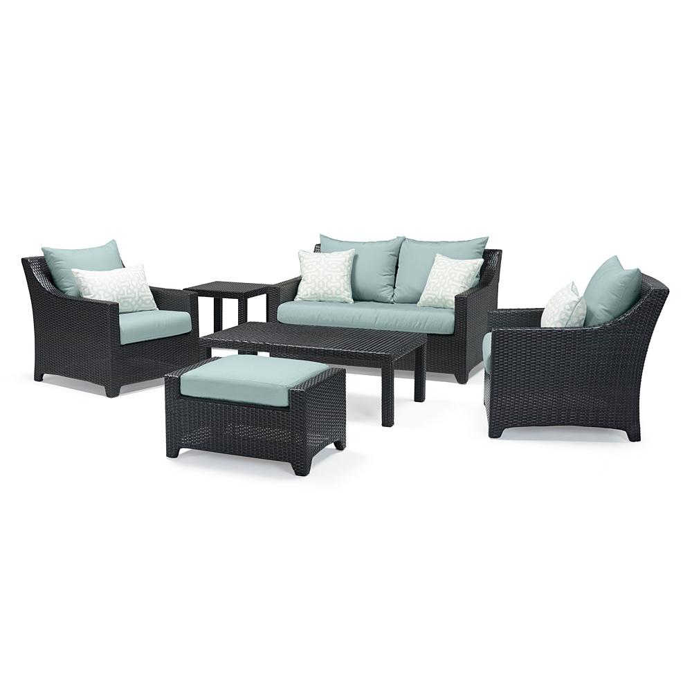 Deco 6 Piece Sunbrella Outdoor Love & Club Seating Set