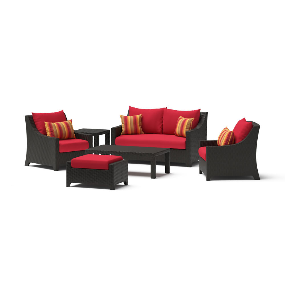 Deco 6 Piece Sunbrella Outdoor Love & Club Seating Set