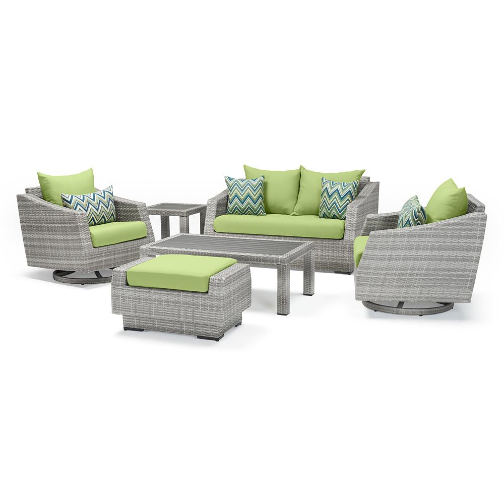Cannes 6 Piece Sunbrella Outdoor Love & Motion Club Set