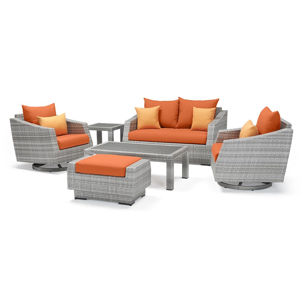 Cannes 6 Piece Sunbrella Outdoor Love & Motion Club Set