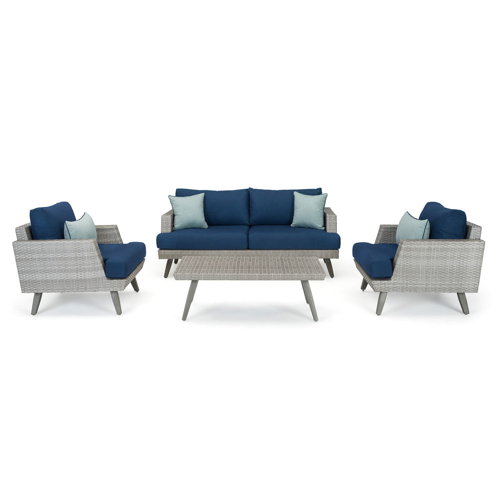 Portofino Casual 4 Piece Sunbrella Outdoor Love Seat Group