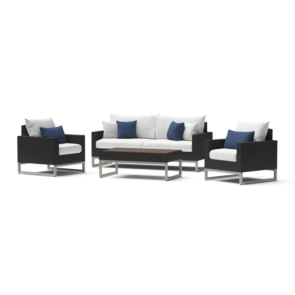 Milo Espresso 4 Piece Sunbrella Outdoor Seating Set