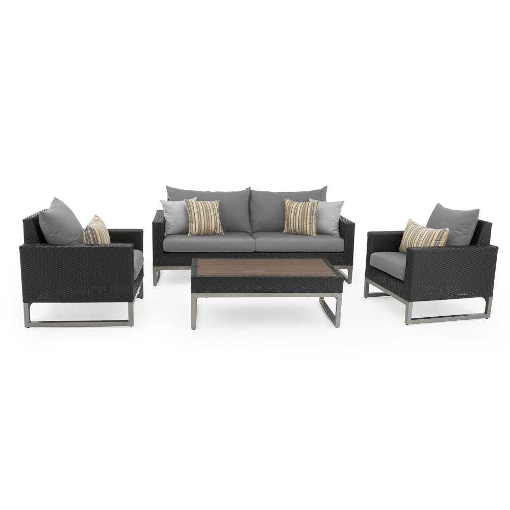 Milo Espresso 4 Piece Sunbrella Outdoor Seating Set