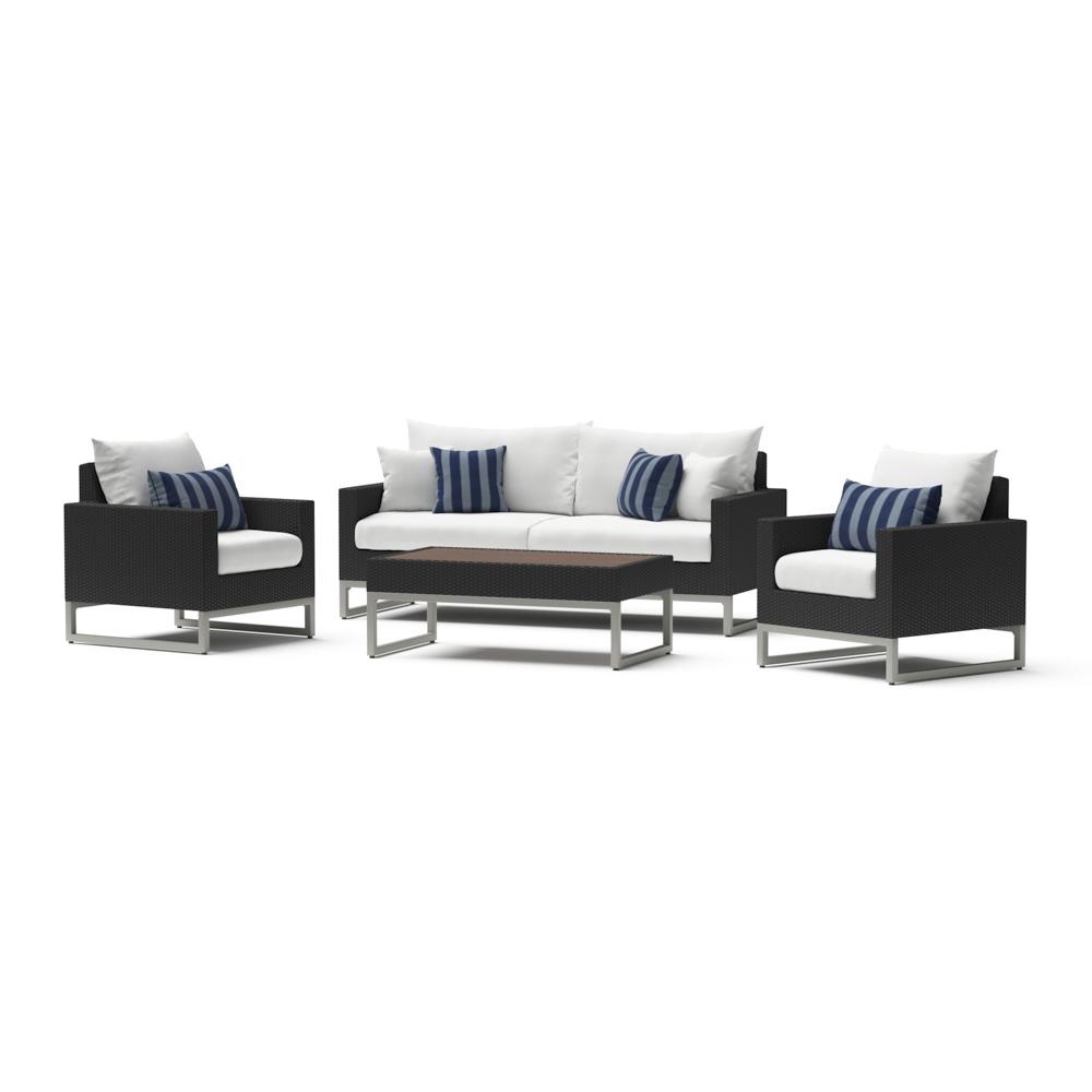 Milo Espresso 4 Piece Sunbrella Outdoor Seating Set