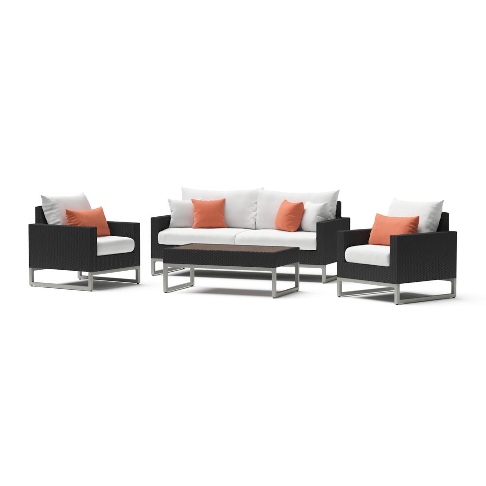 Milo Espresso 4 Piece Sunbrella Outdoor Seating Set