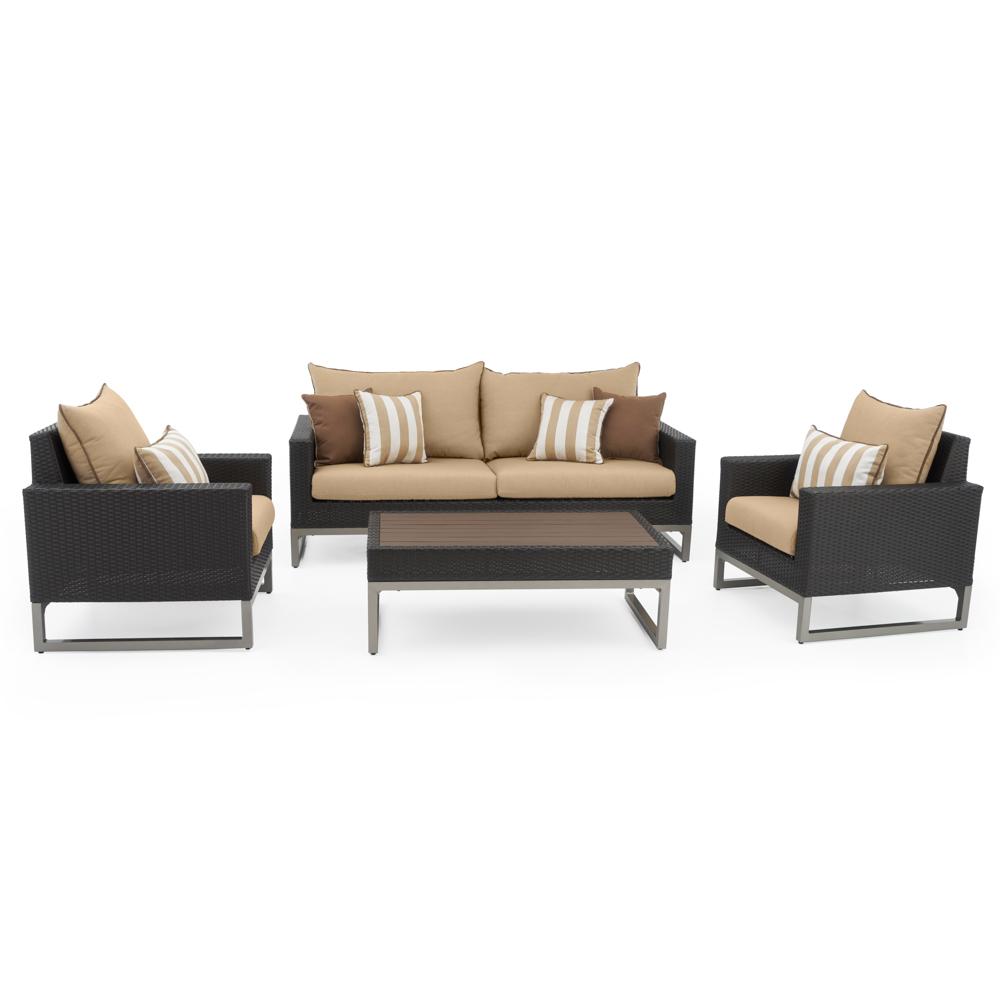 Milo Espresso 4 Piece Sunbrella Outdoor Seating Set