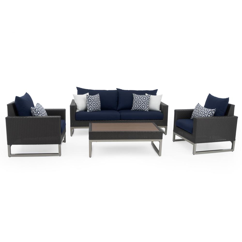 Milo Espresso 4 Piece Sunbrella Outdoor Seating Set